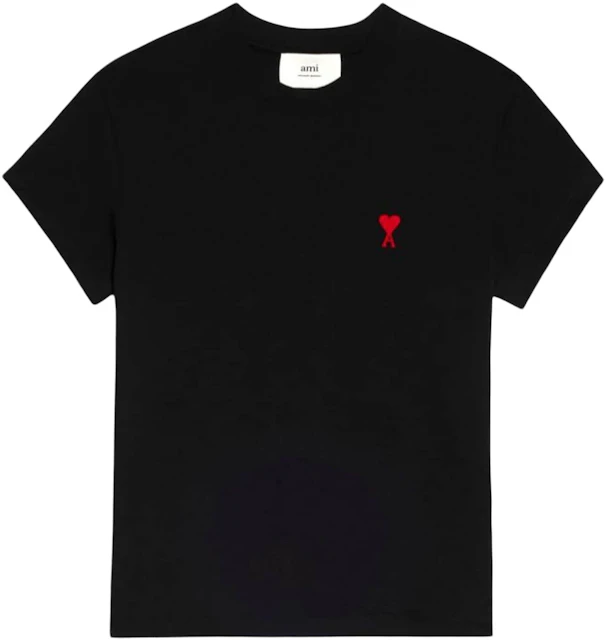 Ami Paris Ami De Coeur T-Shirt Black/Red - AW22