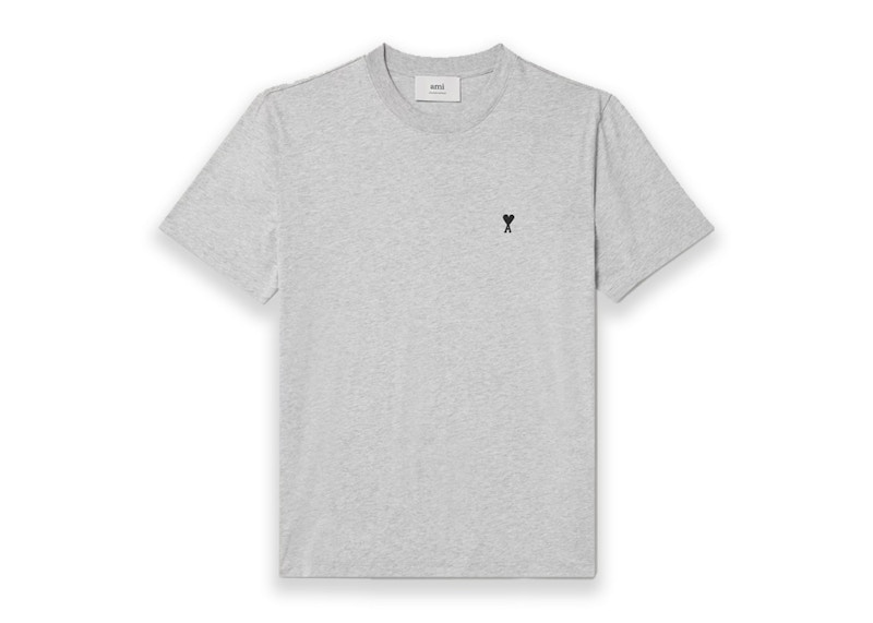 Pre-owned Ami Alexandre Mattiussi Men's Ami Paris Ami De Coeur T-shirt In Gray