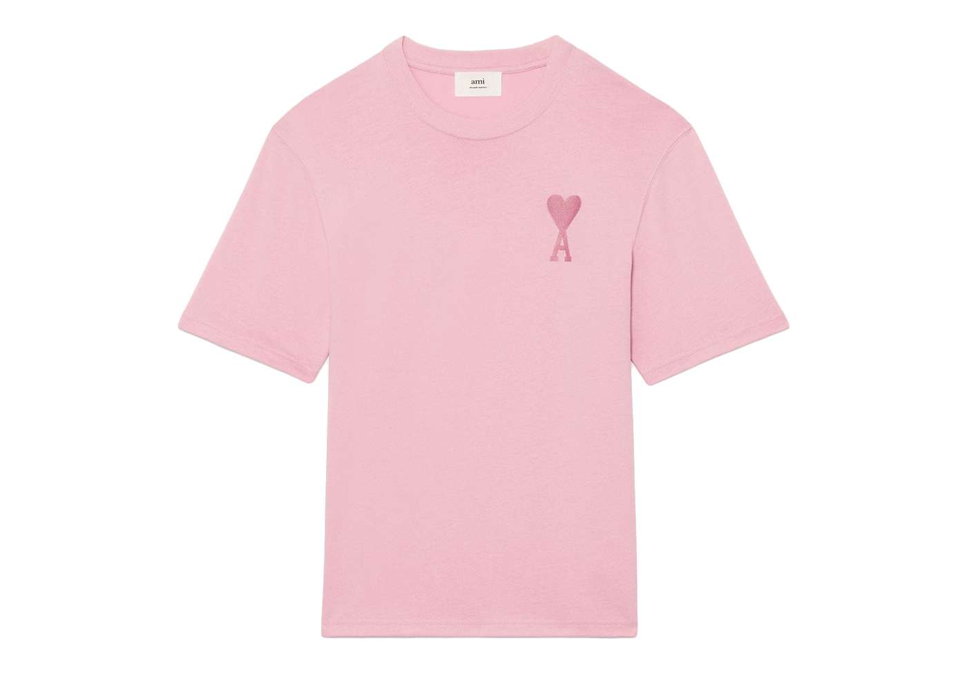 Ami Paris Ami De Coeur Tonal Boxy Fit T-Shirt Pale Pink Men's