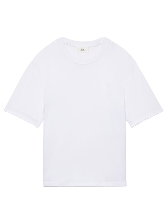 Pre-owned Ami Alexandre Mattiussi Ami Paris Ami De Coeur Tonal Boxy Fit T-shirt White