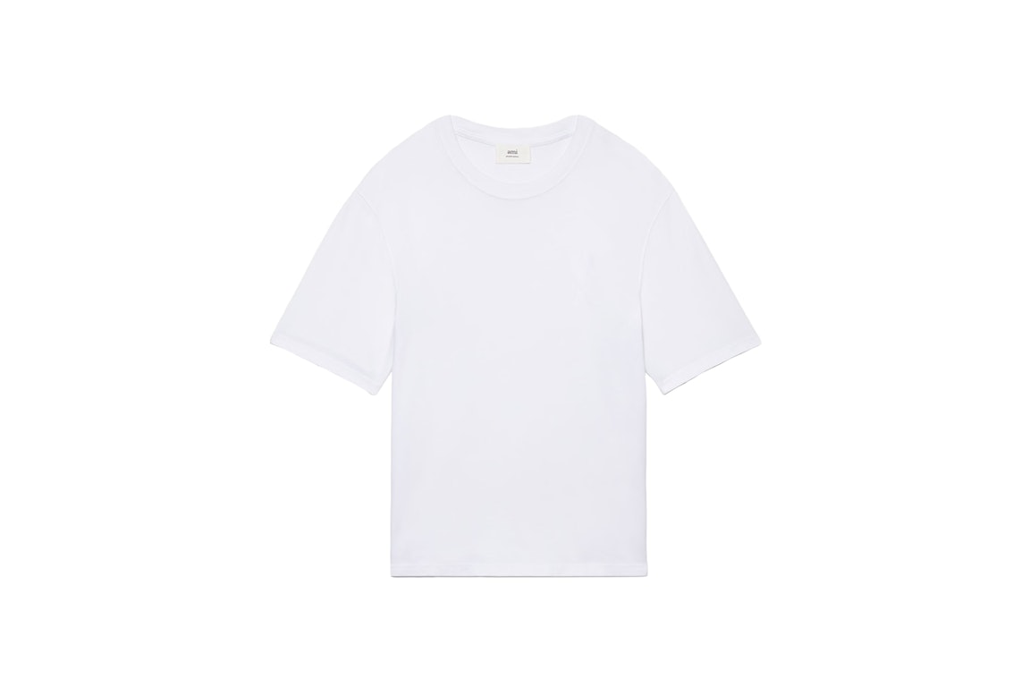 Pre-owned Ami Alexandre Mattiussi Ami Paris Ami De Coeur Tonal Boxy Fit T-shirt White