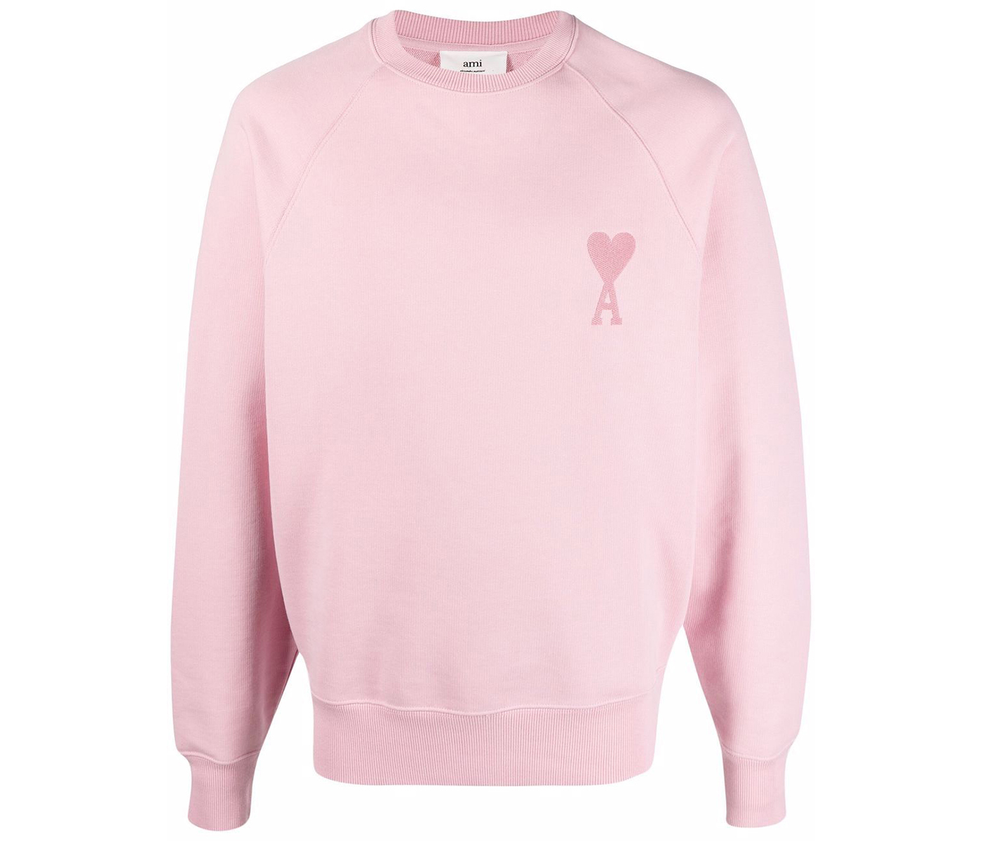 Ami Paris Ami De Coeur Tonal Sweatshirt Pale Pink Men's