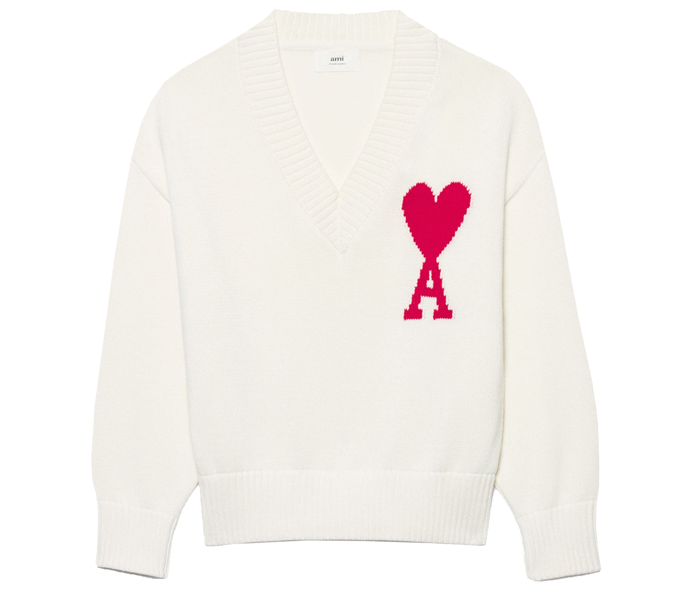 Ami Paris Ami De Coeur V Neck Sweater White メンズ - FW22 - JP