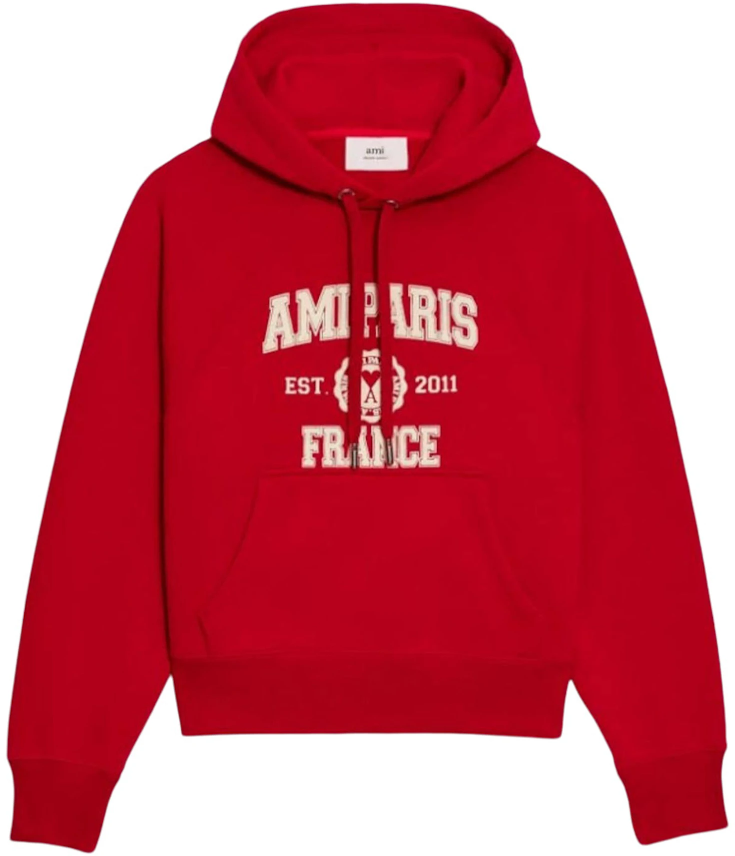 Guia Peladura medio Ami Paris Ami Paris France Boxy Fit Hoodie Red/White - AW22 - ES