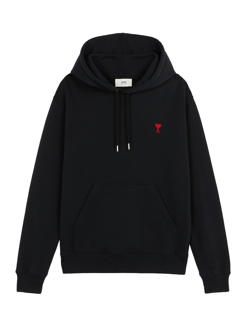 Ami Paris Ami De Coeur Embroidered Logo Hoodie Black/Red