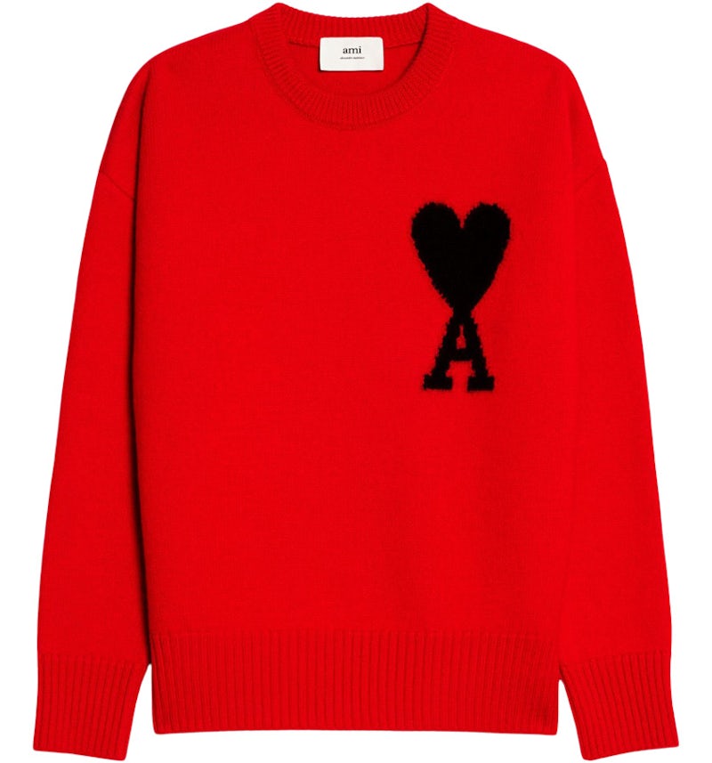 Coeur Rouge Marque De Vetement Ami Ami Paris Pull Black Ami De