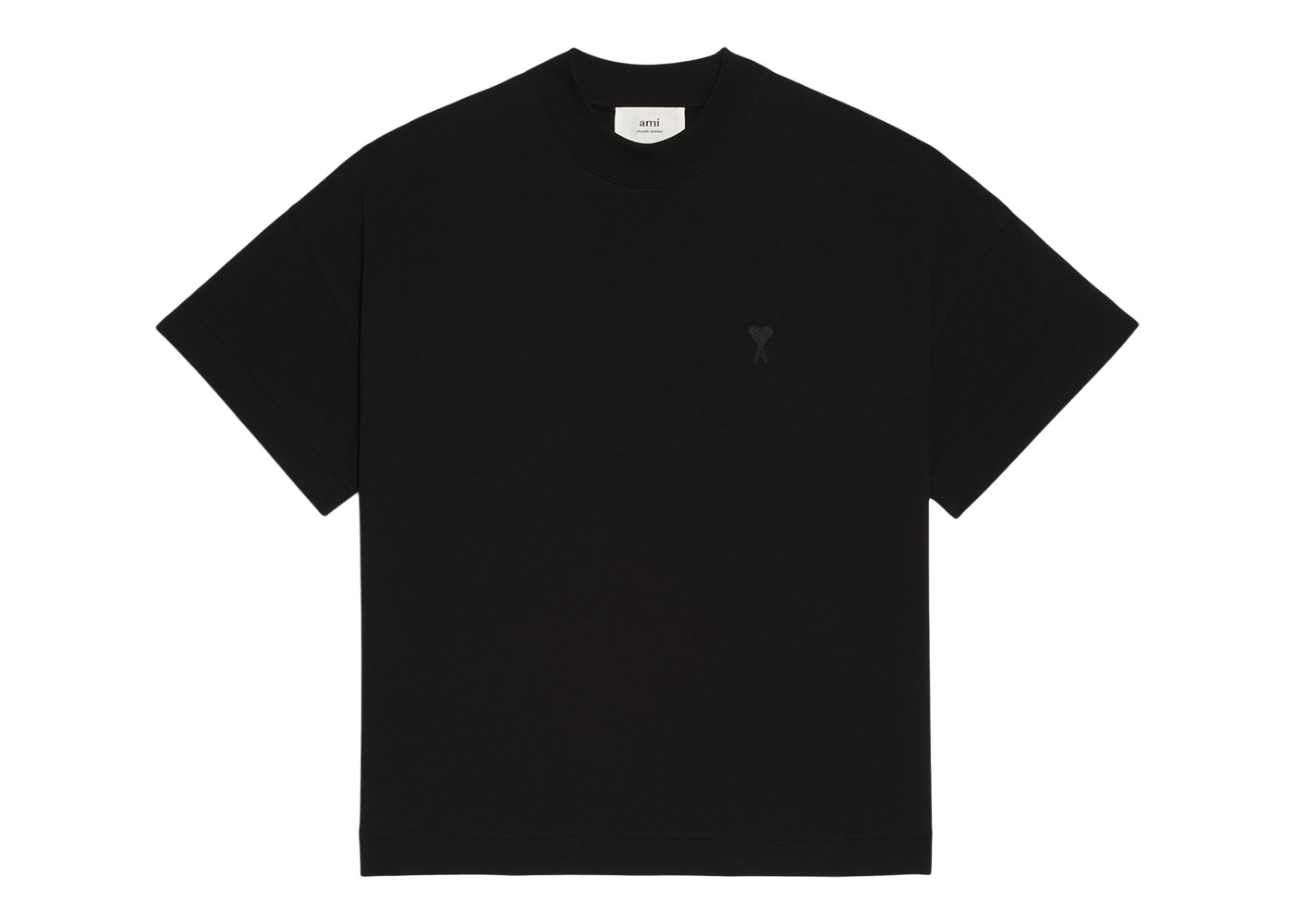 Ami Paris Ami de Coeur Organic Cotton T-Shirt Black - FW22 - JP