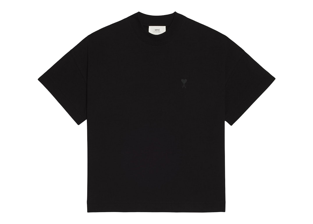 Pre-owned Ami Alexandre Mattiussi Ami Paris Ami De Coeur Organic Cotton T-shirt Black