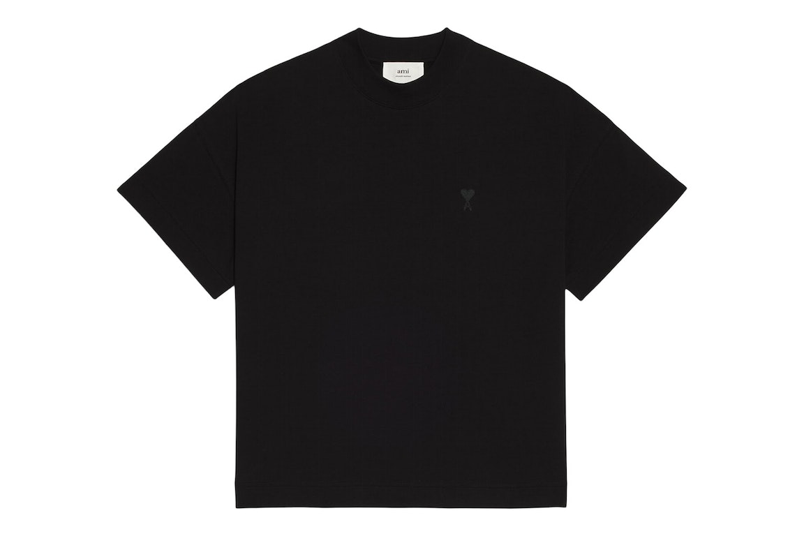 Pre-owned Ami Alexandre Mattiussi Ami Paris Ami De Coeur Organic Cotton T-shirt Black