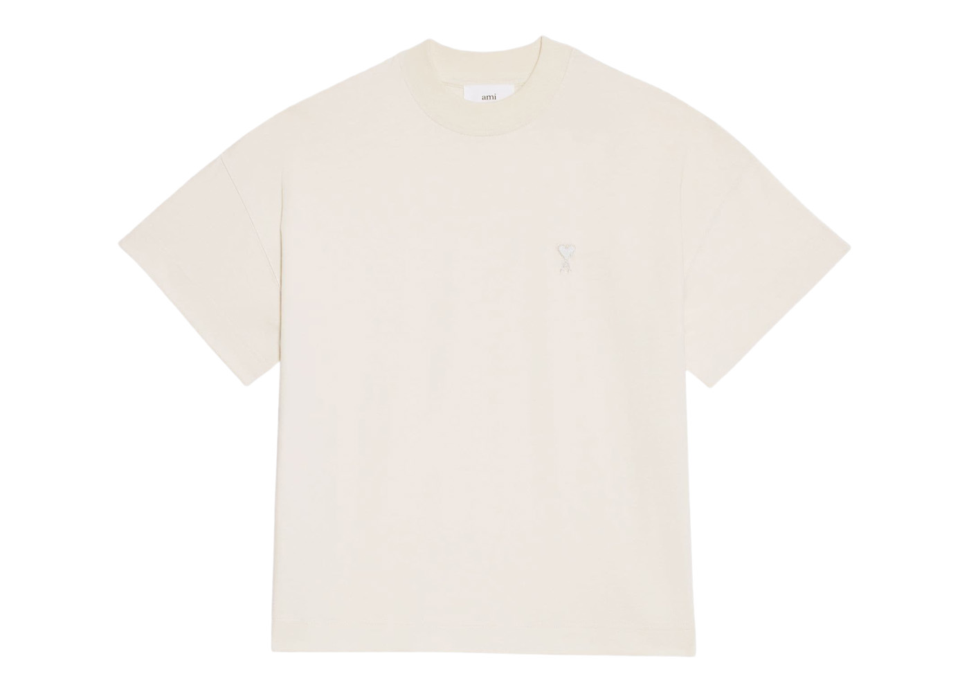 Ami Paris Ami de Coeur Organic Cotton T-Shirt Off White - FW22 - JP