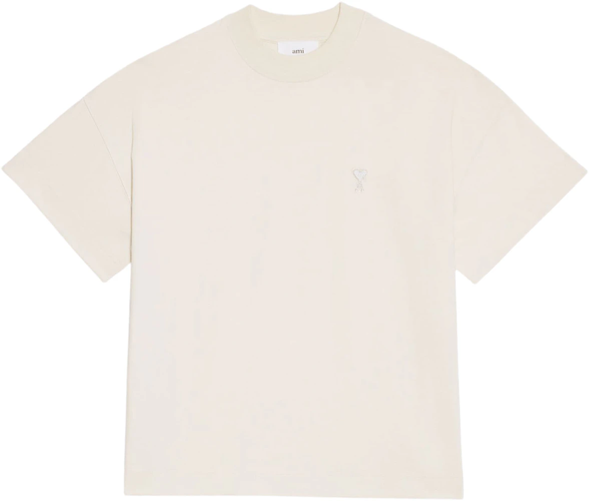 Ami Paris Ami de Coeur Organic Cotton T-Shirt Off White - FW22 - US