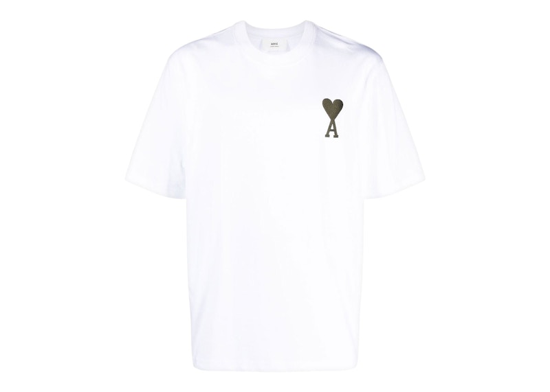 Ami Paris Ami de Coeur T-Shirt White/Khaki - FW22 - US
