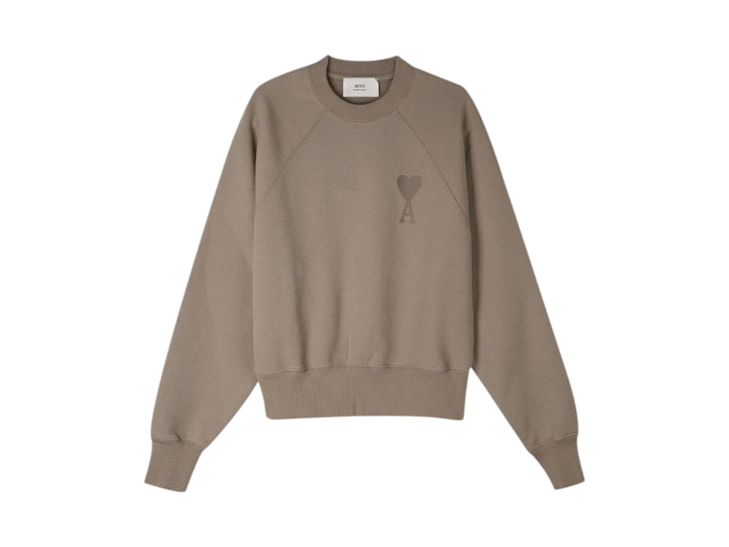 ★人気★【AMI PARIS】★Tone-On-Tone Sweatshirt★ Ami Paris Ami de Coeur Tone-On-Tone Sweatshirt Beige Hombre - US