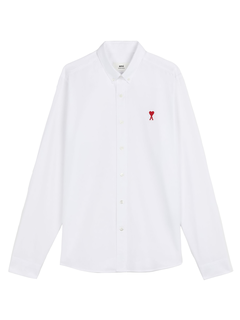 Ami Paris Button Down Ami De Coeur Oxford Shirt White/Red Men's - US