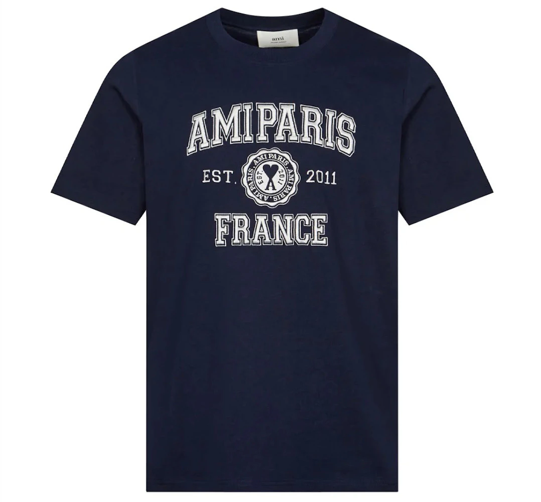 Ami Paris France T-shirt Nautic Blue - SS23 - US