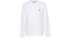 T-shirt Ami Paris avec logo en forme de cœur L/S, blanc
