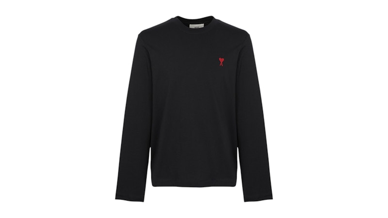 ★人気★【AMI PARIS】★Paris France T-Shir.t Black★ Black Ami De Coeur T-Shirt | AMI PARIS