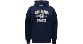 Ami Paris Logo Hoodie Marine Blue