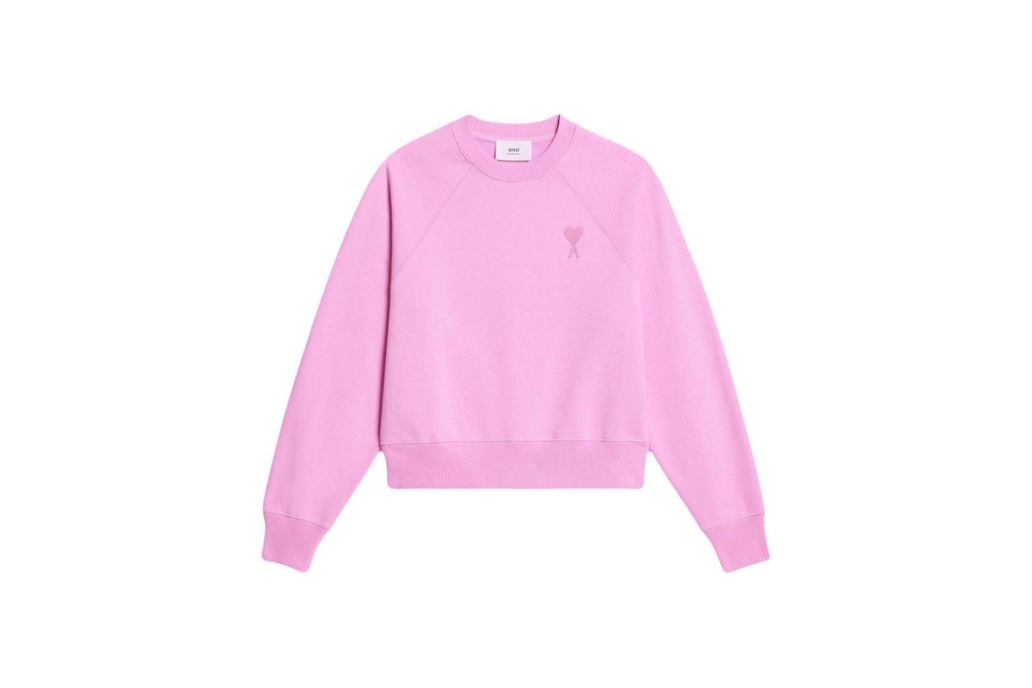 Pre-owned Ami Alexandre Mattiussi Ami Paris Logo Sweatshirt Pink