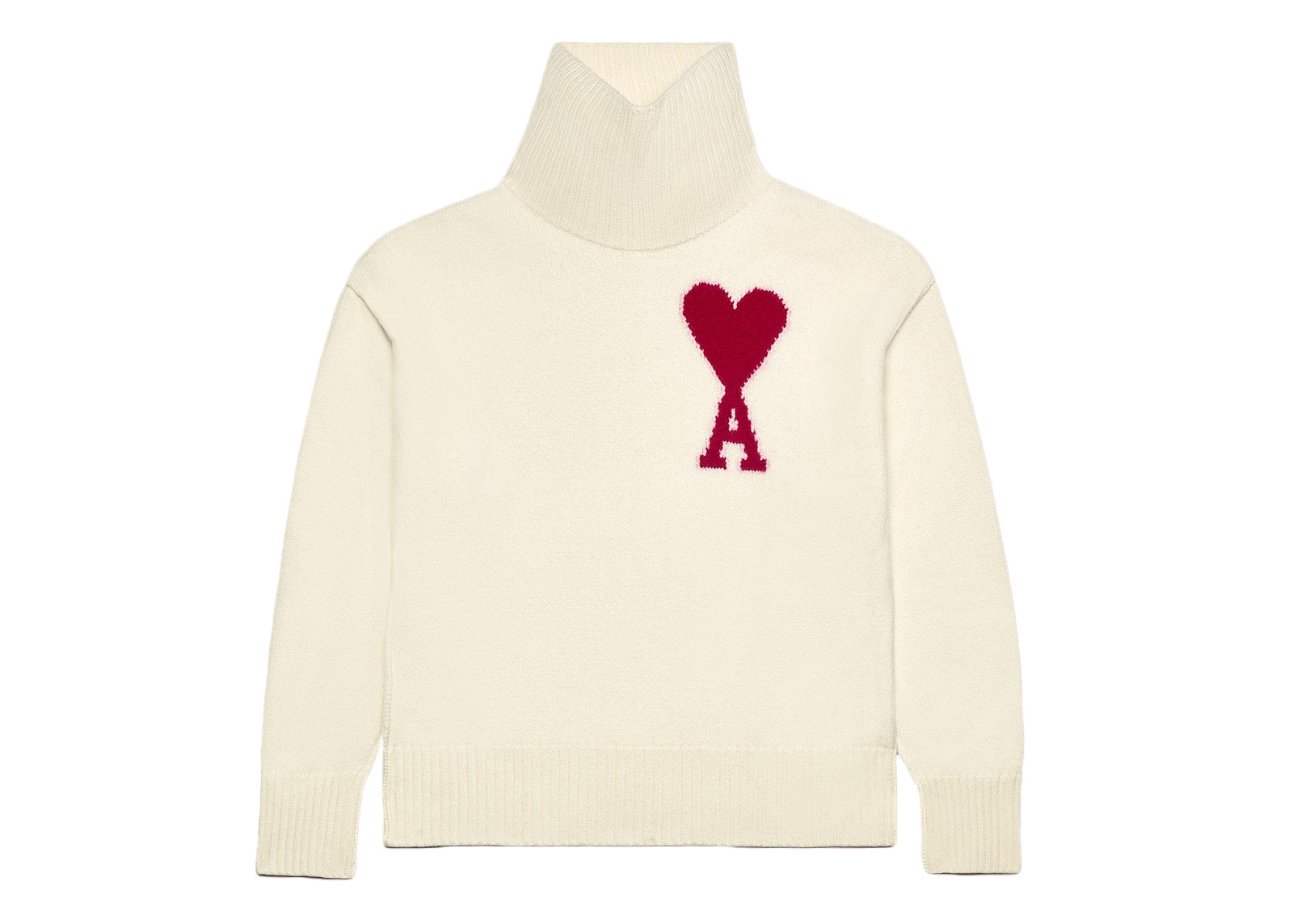 Ami Paris Red Ami De Coeur Sweater Off-White/Red メンズ - JP