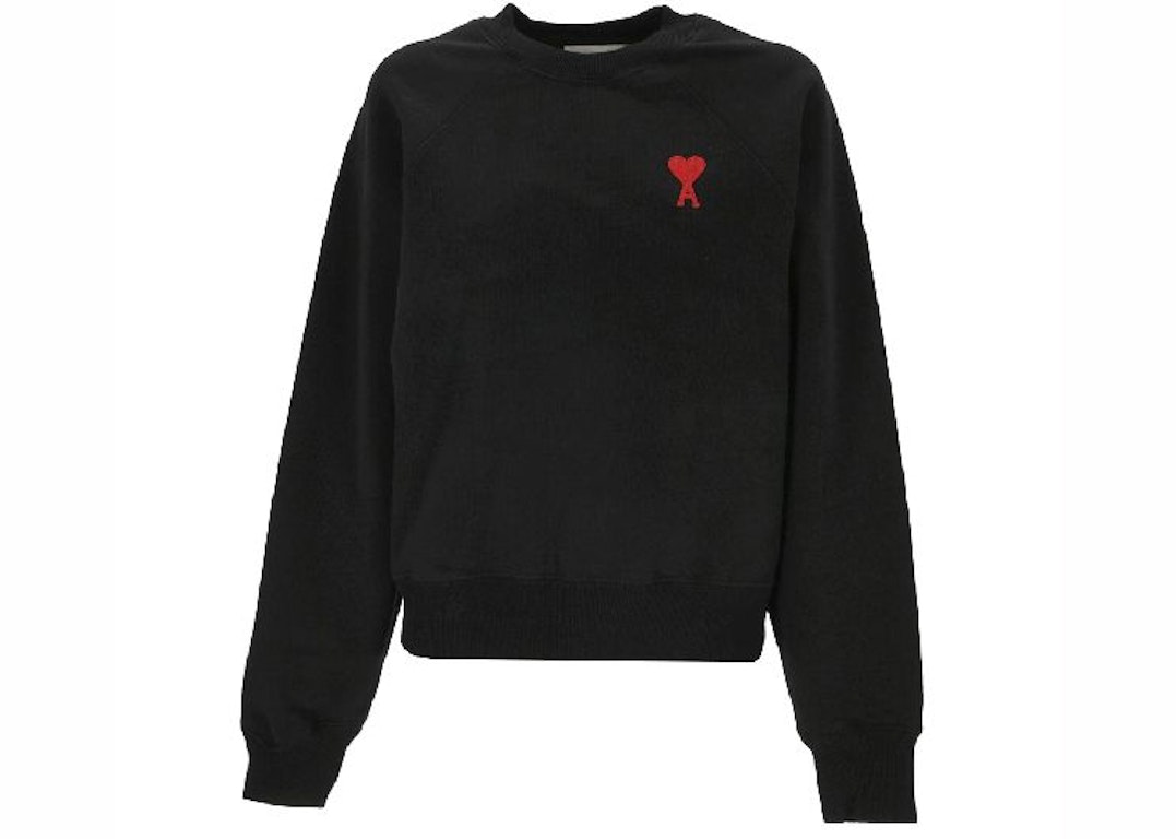 Pre-owned Ami Alexandre Mattiussi Ami Paris Tonal Adc Sweatshirt Black/red
