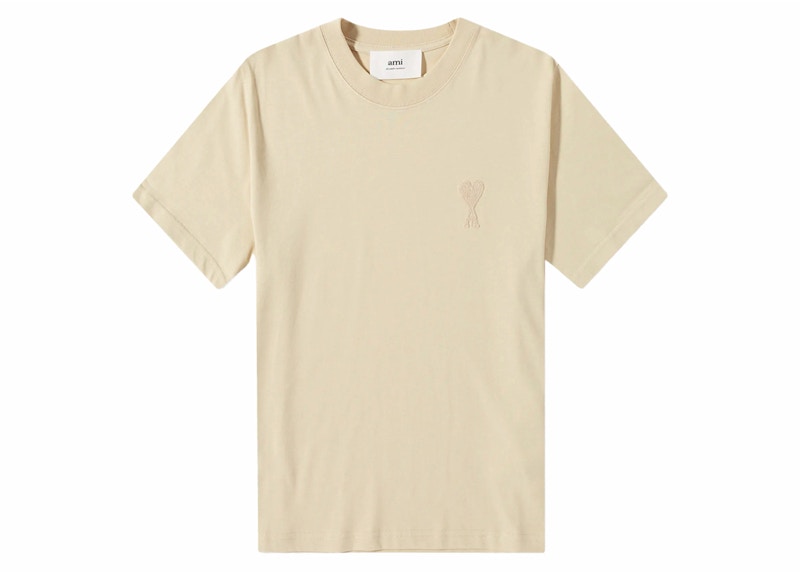 Ami Paris Tonal Ami De Coeur T-shirt Vanilla/Vanilla - SS23 - US 