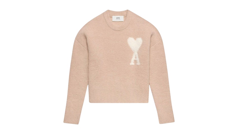 Ami Paris Ami de Coeur Cloudy ニット Ami Paris Cloudy Wool Ami De Coeur Sweater Vanilla Cream/Ivory