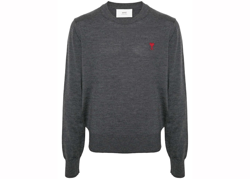 Pre-owned Ami Alexandre Mattiussi Men's Ami Paris De Coeur Sweater Sweater In Heather Grey