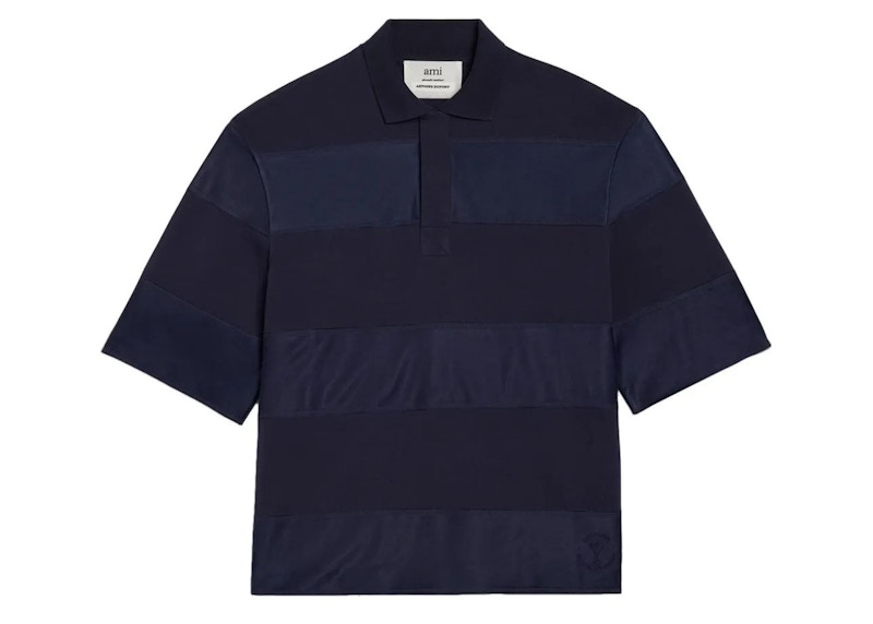 Ami Paris x Antoine Dupont satin-stripe Polo Navy メンズ - JP