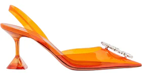 Amina Muaddi Begum 70mm Glass PVC Sling Orange