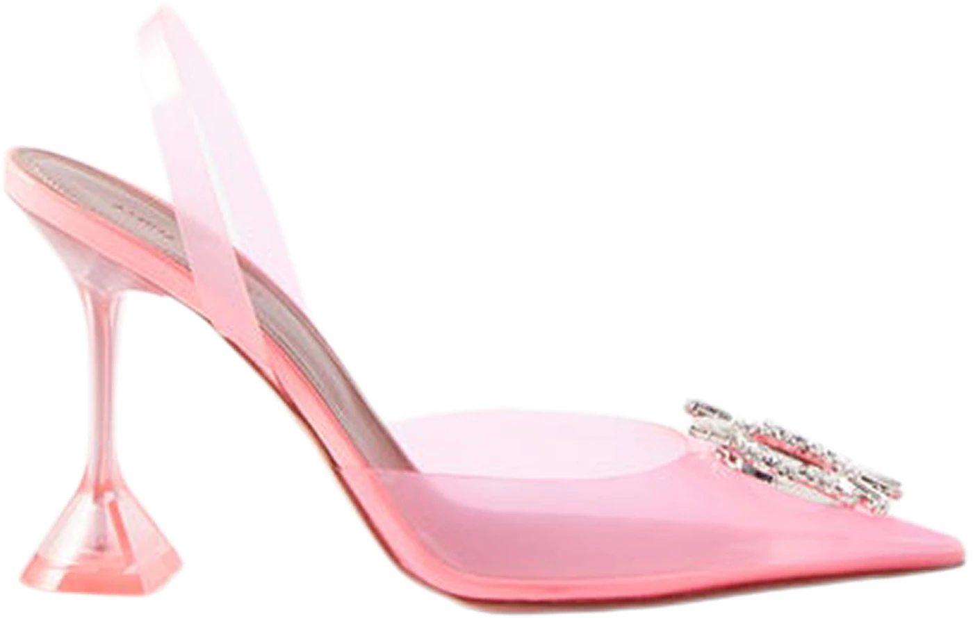 Amina Muaddi Begum 95mm Glass PVC Sling Bubble Pink - Sneakers - US