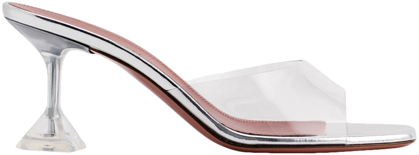 Amina Muaddi Lupita 70mm Glass PVC Slide Sandal Transparent - Sneakers - US