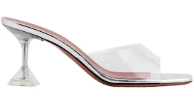 Amina Muaddi Lupita 70mm Glass PVC Slide Sandal Transparent