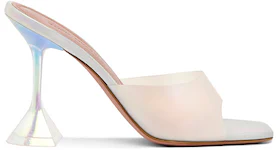 Amina Muaddi Lupita 95mm Glass PVC Slide Sandal Hologram