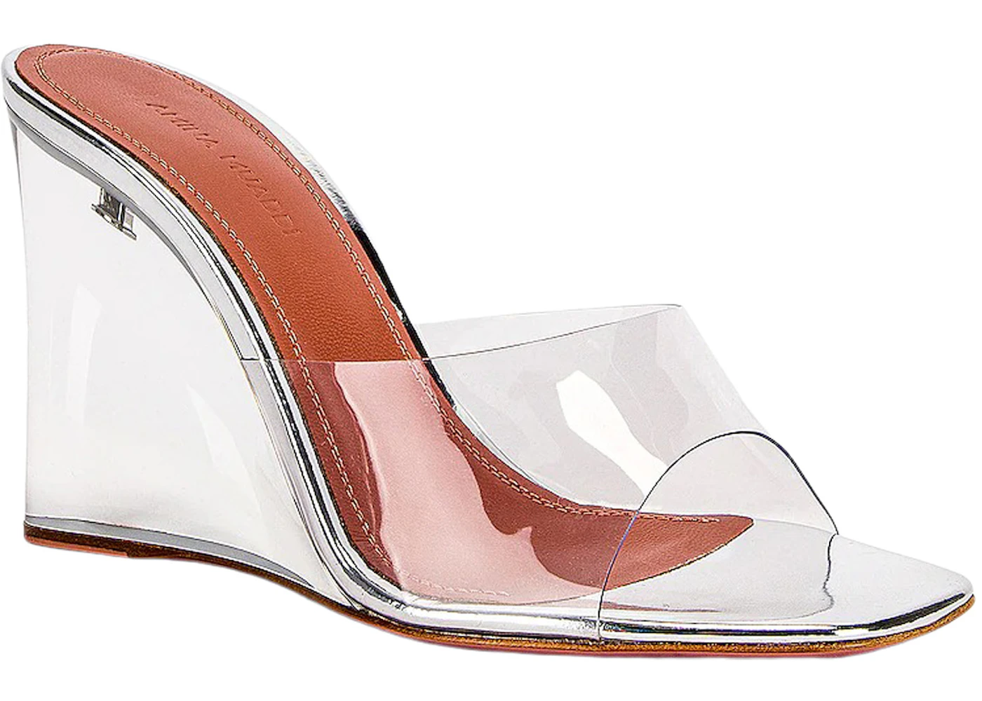 Amina Muaddi Lupita 95mm Glass PVC Wedge Transparent - Sneakers - US