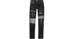 AMIRI Bandana Patchwork Skinny Jeans Black