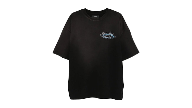 AMIRI Crystal Chateau Script Os T-Shirt Schwarz