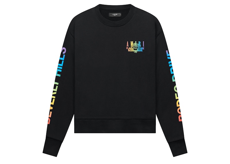 AMIRI Exclusive Beverly Hills Crewneck Black/Rainbow Men's - FW21 - US