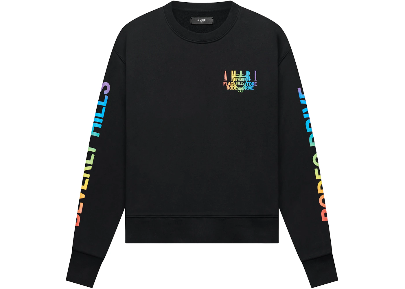 AMIRI Exclusive Beverly Hills Crewneck Black/Rainbow Men's FW21 US