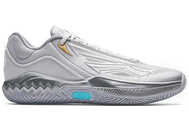 Men's Anta Kai Speed 2 Sneakers in Silver/Turquoise