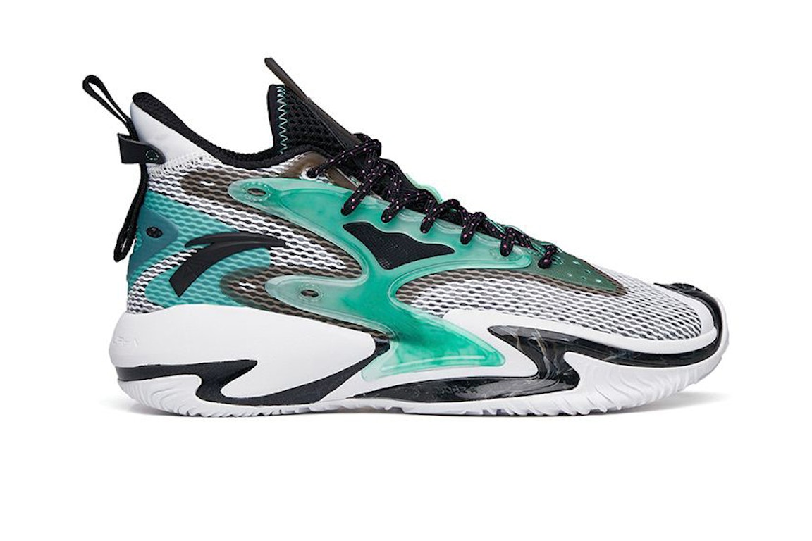 Click to view more detailed imagery on our partner's website Pre-owned Anta Shock The Game 5 Crazy Tide In White/black/teal