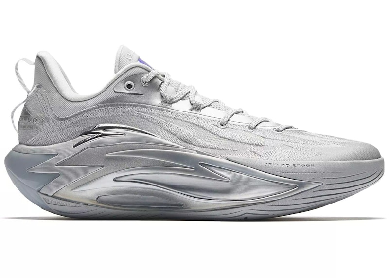 Pre-owned Anta Men's  Shock Wave 7 Wing Sneakers In Grey/silver In Gray