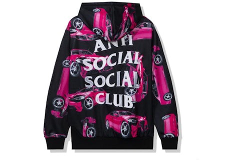 Anti Social Social Club 3AM On Melrose All Over Hoodie Black/Pink