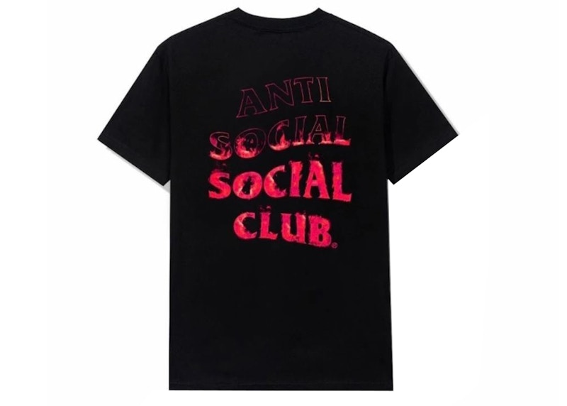 Anti Social Social Club A Fire Inside Pink Flame Tee Black Men's