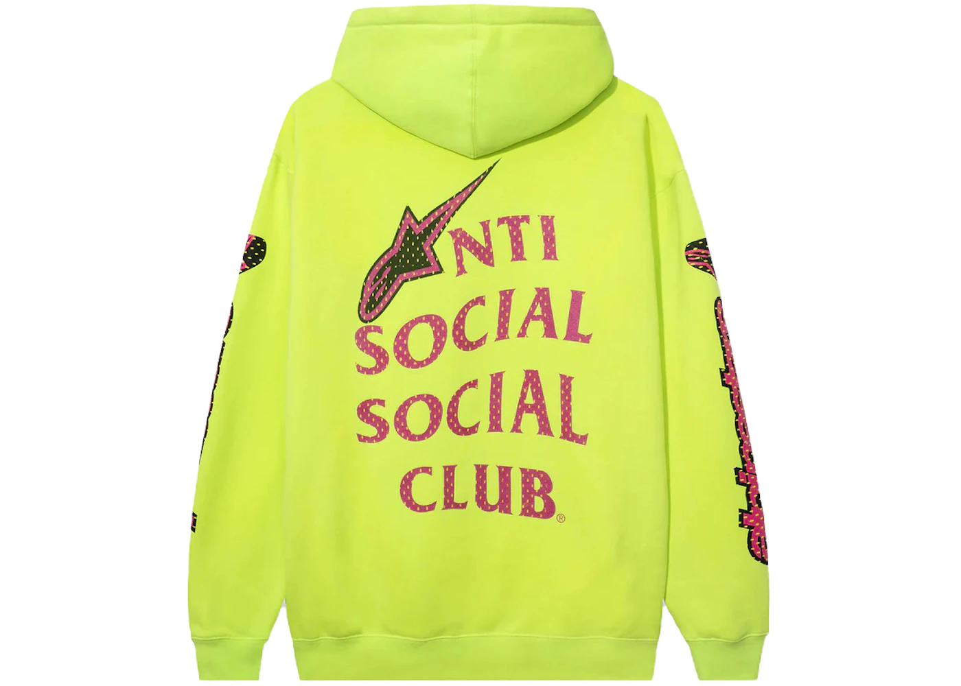 Anti Social Social Club Alpine Stars Track Hoodie Neon Yellow