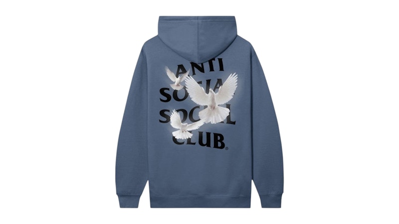 Pre-owned Anti Social Club Men's Appreciate Life Hoodie In Storm Blue