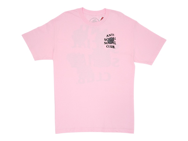 Pre-owned Anti Social Club Men's Bat Emoji Tee Shirt In Pink