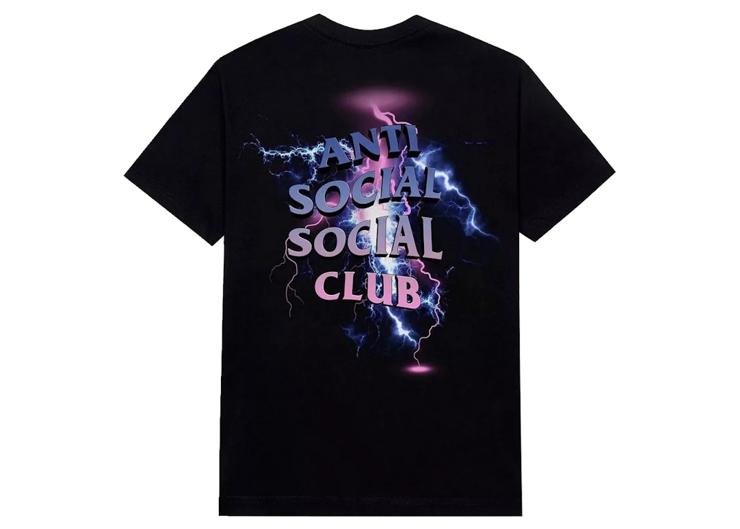 Pre-owned Anti Social Social Club Bolt From The Blue T-shirt Black