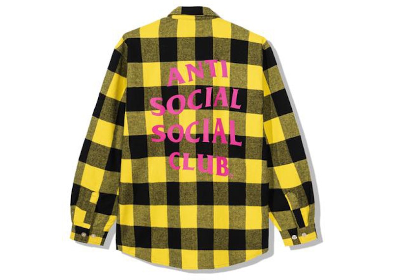 Anti Social Social Club Bored Games Flannel Yellow Men's - SS21 - US