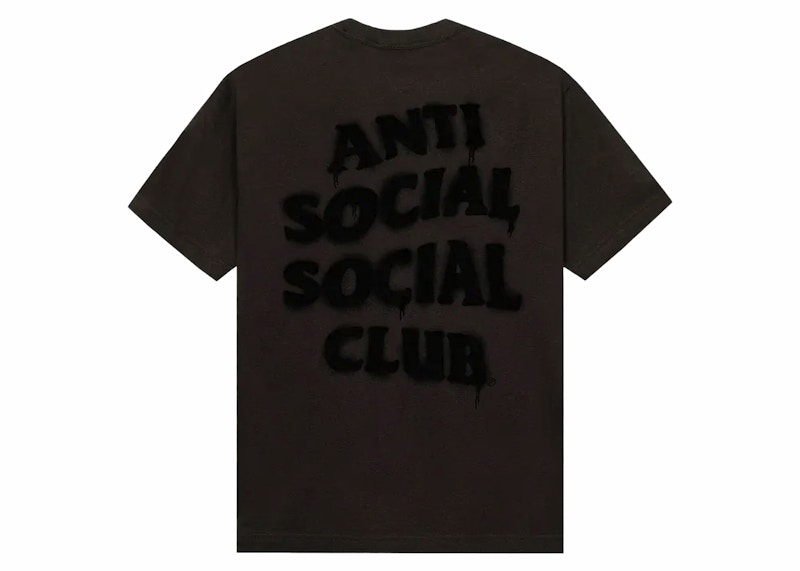 Pre-owned Anti Social Club Men's Burn It Down Tee Shirt In Brown
